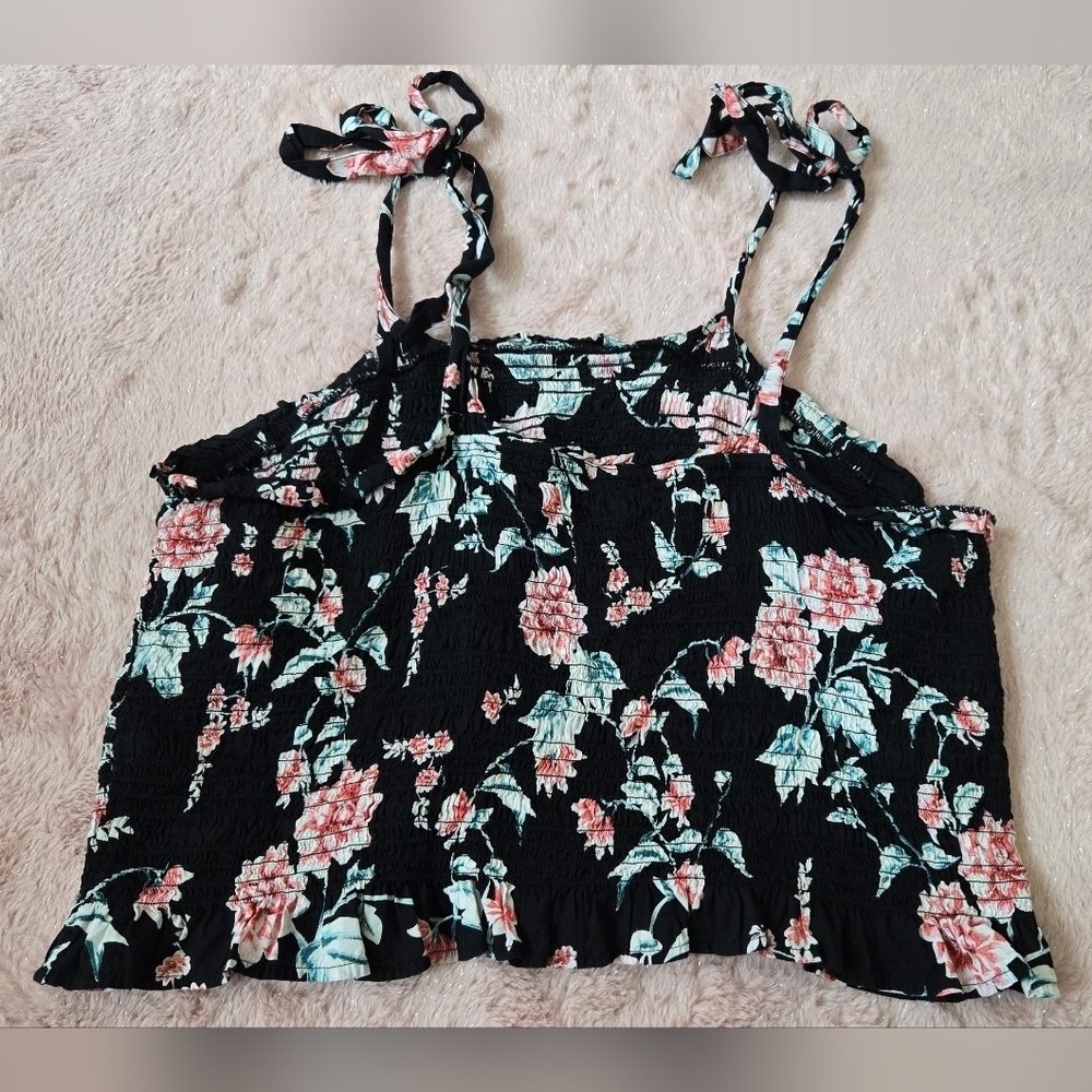 BP Floral Black Sleeveless Top 1x - Picture 3 of 3